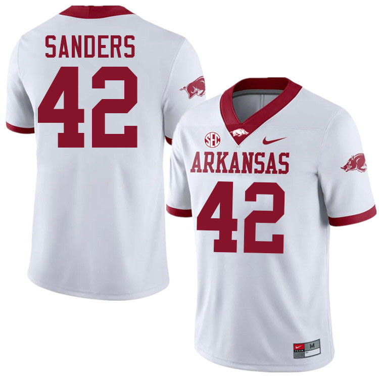 Drew Sanders Arkansas Jersey,Arkansas Razorbacks #42 Drew Sanders Jersey Youth College-White